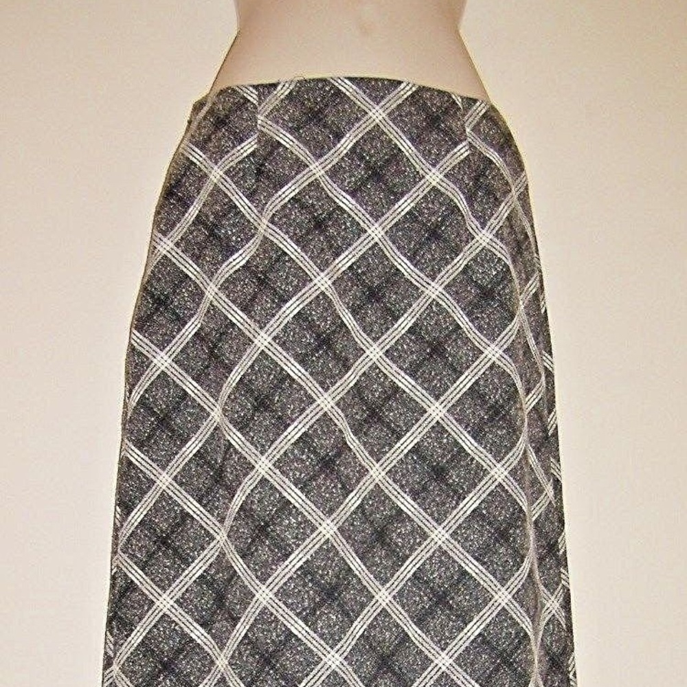 Vintage Plaid Long Career Comfy Skirt